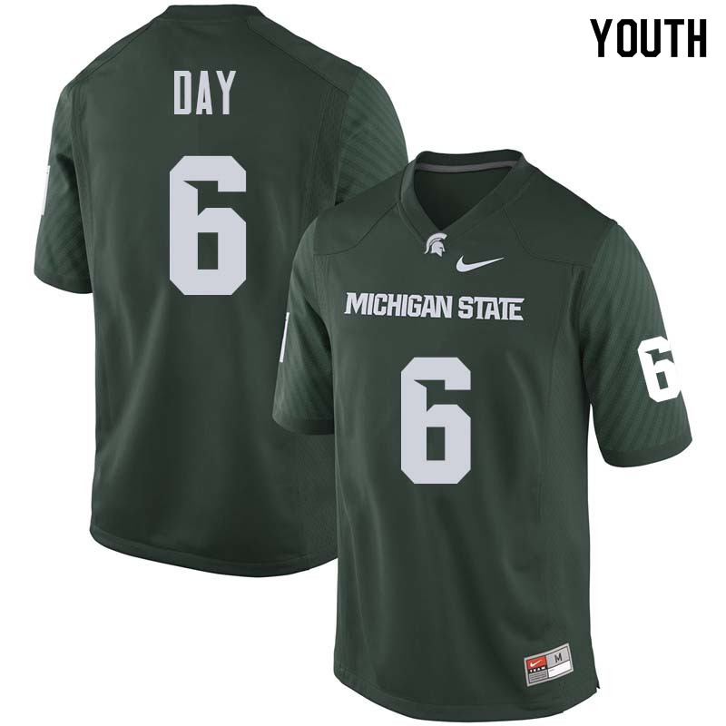Youth #6 Theo Day Michigan State College Football Jerseys Sale-Green